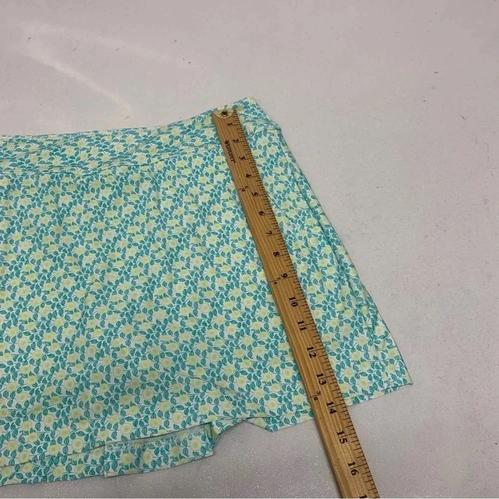 Jerdog Skort Skirt Large Pull‎ On Athletic Pockets Nylon Green Print Golf Tennis